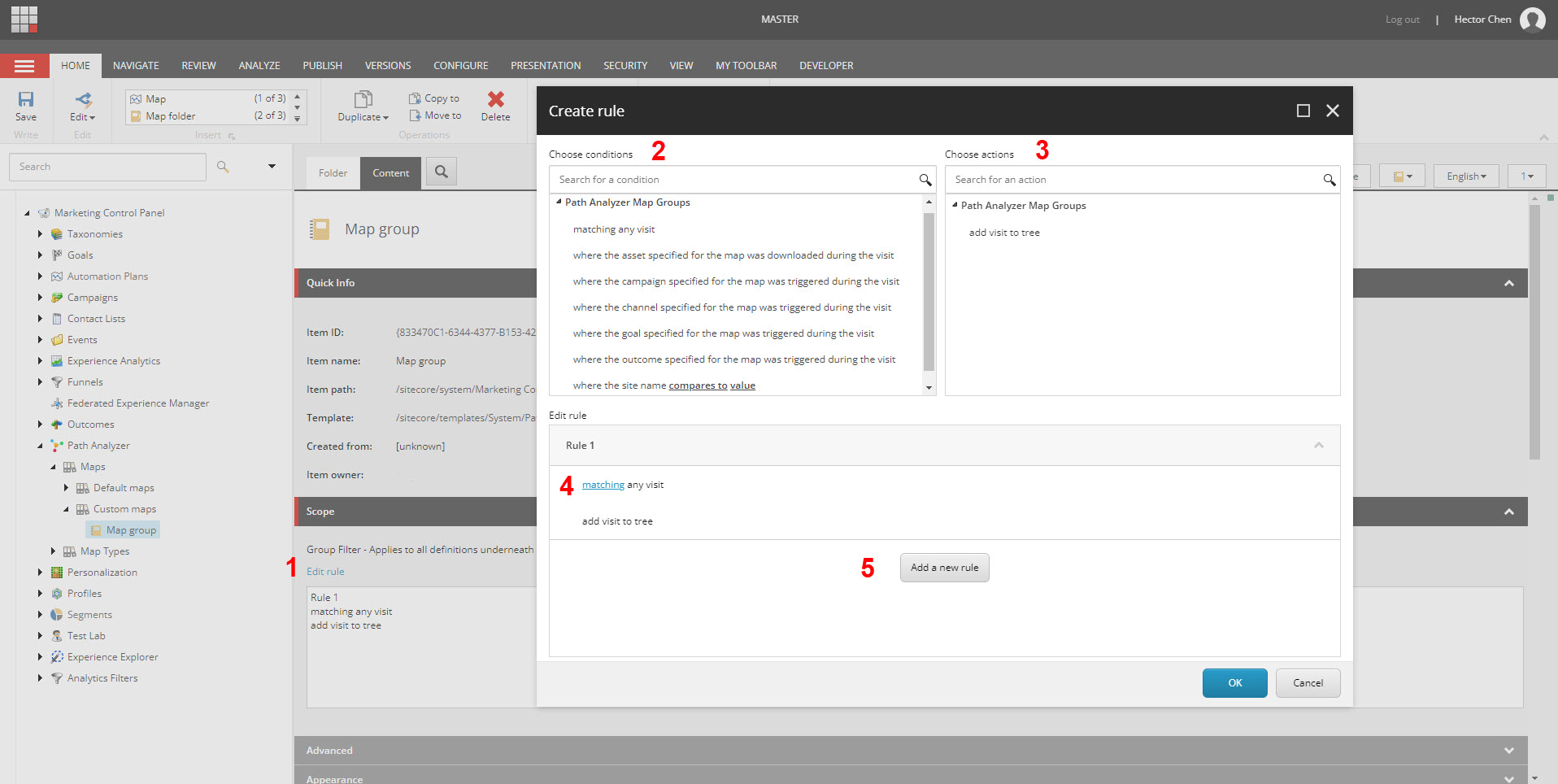 map group is your first filter which helps you leave out the unnecessary visits and only allows the ones that meet your criteria to go through for further filtration