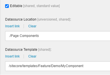 the datasource template and location