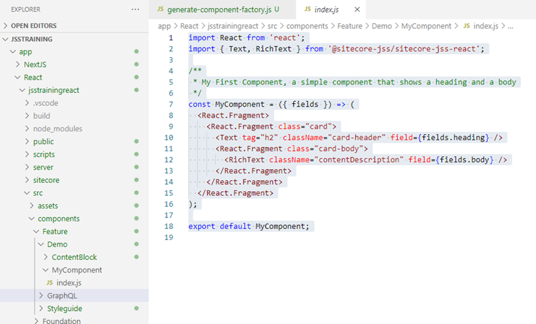 create the index.js file 