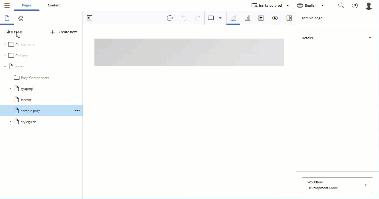 How to add a component to a page in Sitecore Horizon