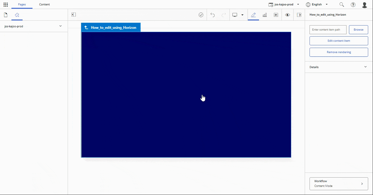 How to create a new content item in Sitecore Horizon
