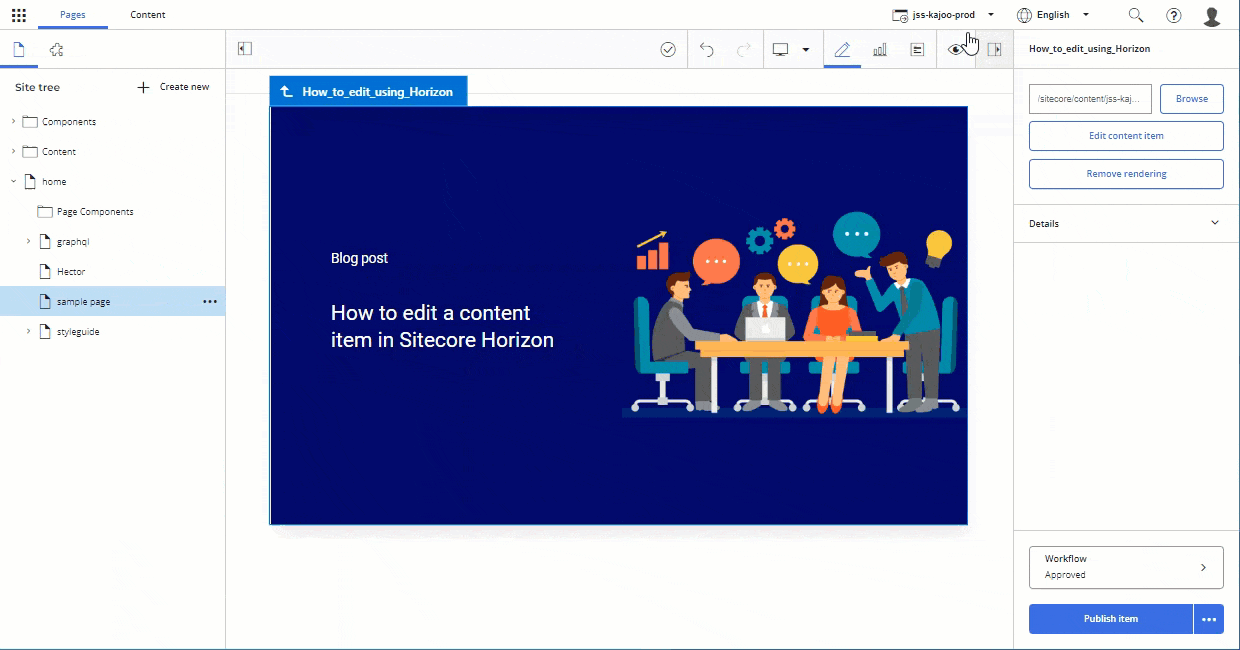 Simulator mode in Sitecore Horizon