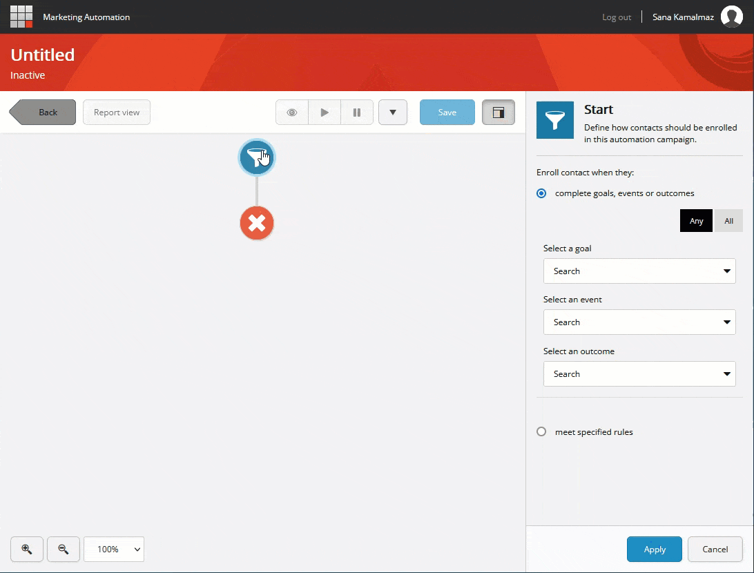 Sitecore Marketing Automation - configuring the start element