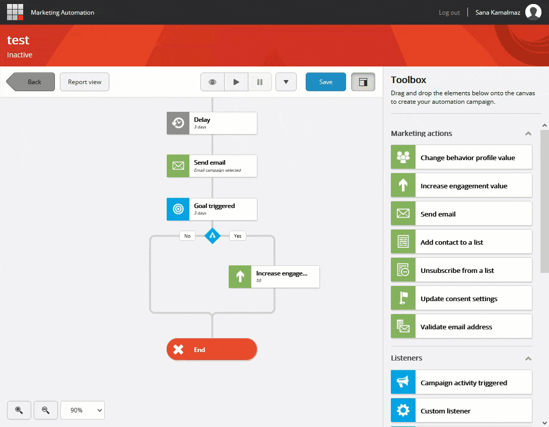 Sitecore Marketing Automation - send email element