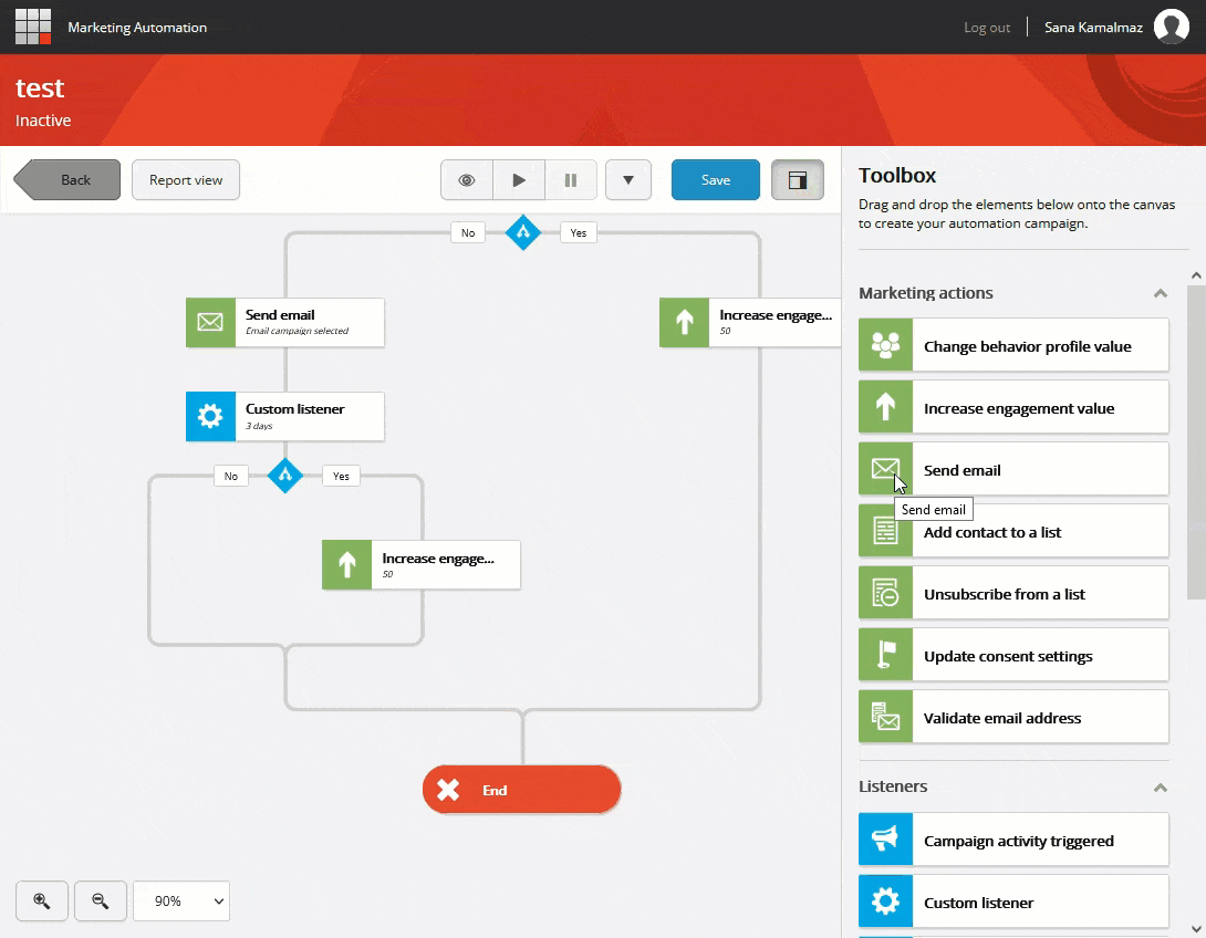 Sitecore Marketing Automation - send email element