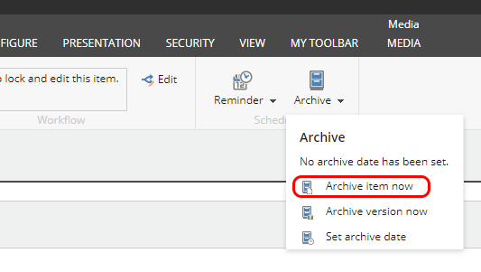 Archive item option