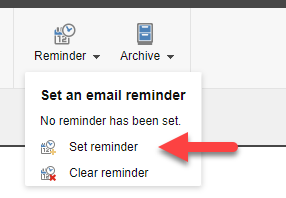 Select the Set Reminder option