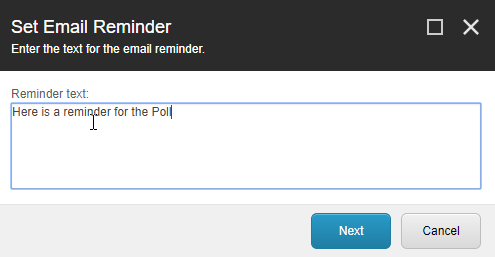 Enter the details for the Content Reminder