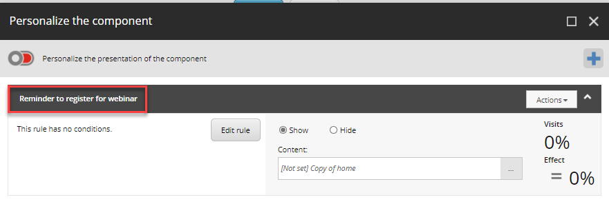 Name the personalization rule