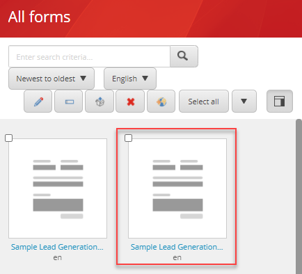 Select the form