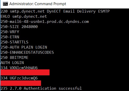 Connecting to Dyn with Telnet