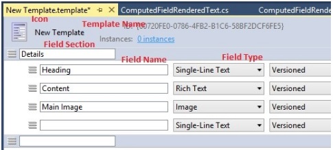 data template fields