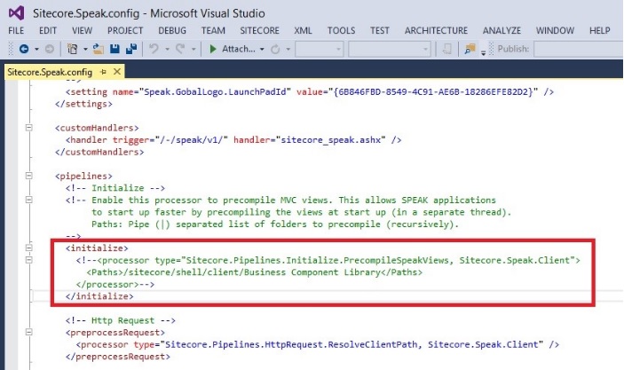 Sitecore Speak Initiialize